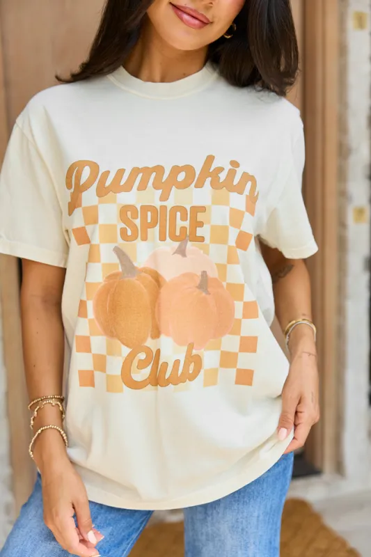Pumpkin Spice Club Ivory Comfort Colors Graphic Tee made by Pink Lily
