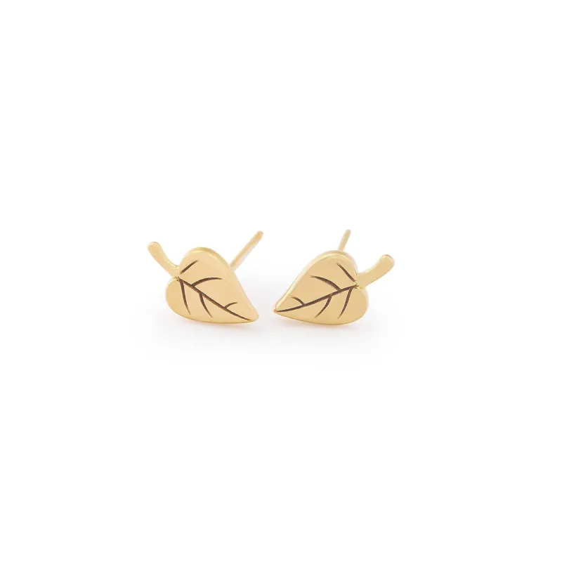 Leaf Stud Earrings made by Tiny Tags