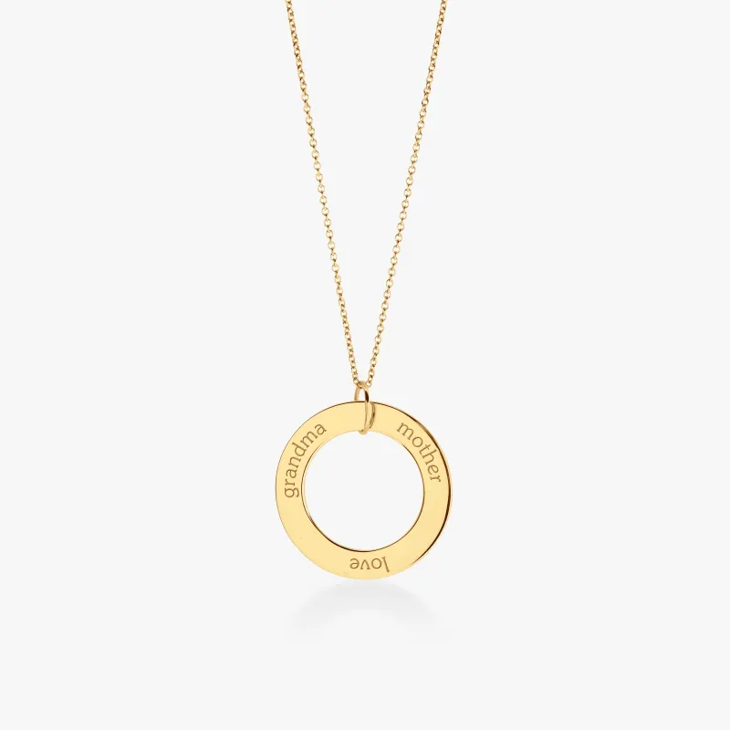 Circle Pendant Necklace - Grandma, Mother, Love made by Tiny Tags