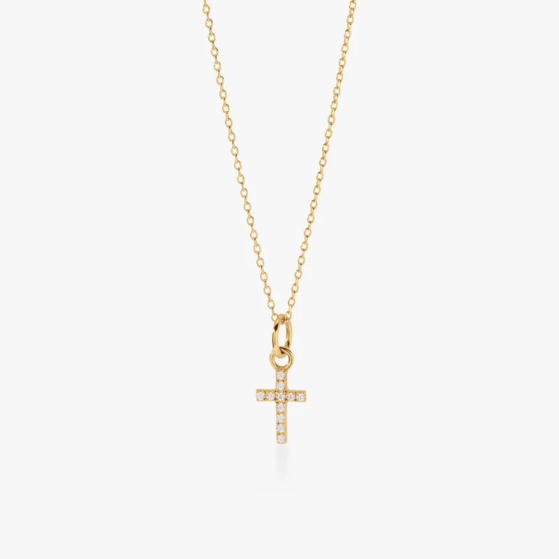 Pavé Cross Necklace made by Tiny Tags