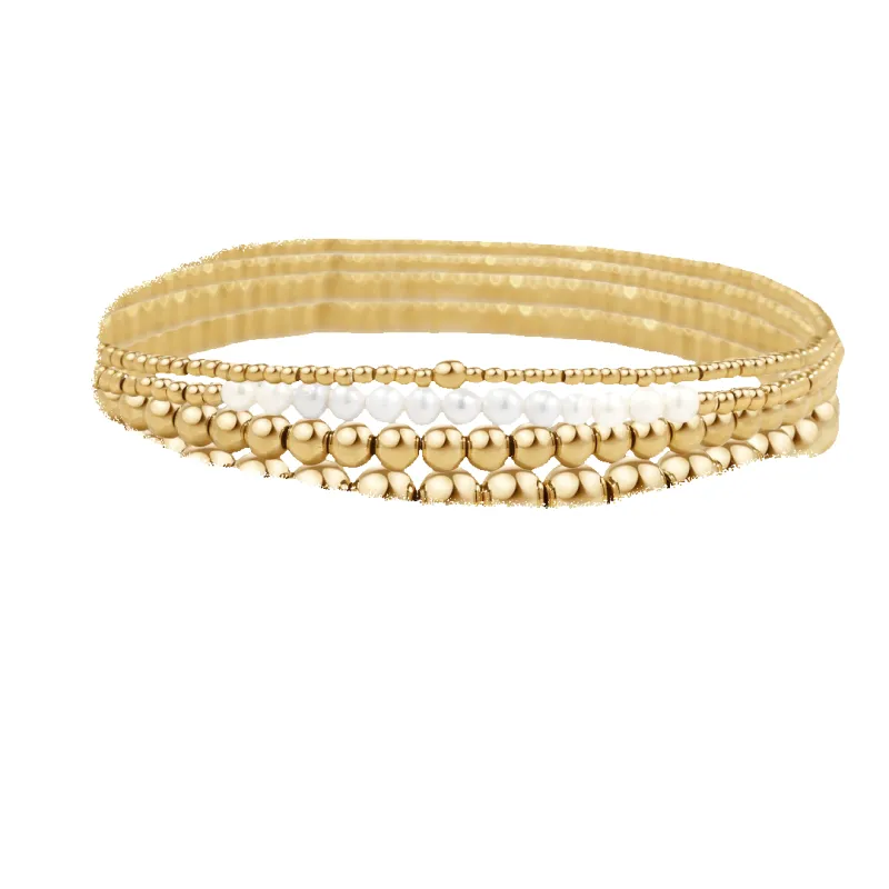 Everyday Pearl Bracelet Stacking Set made by Pink Lily