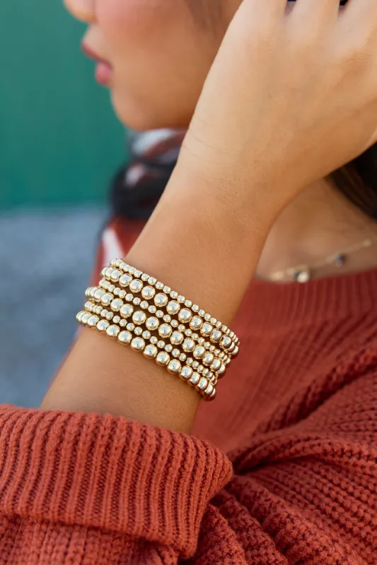 The Golden Stack Beaded Bracelet Set made by Fame Accessories
