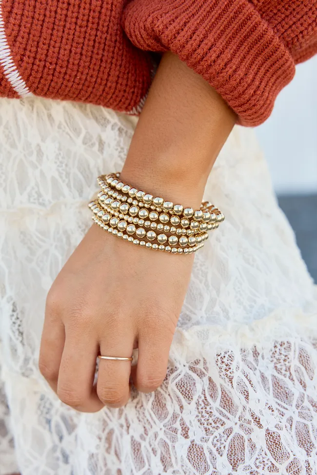 The Golden Stack Beaded Bracelet Set sold by Pink Lily product image thumbnail 3