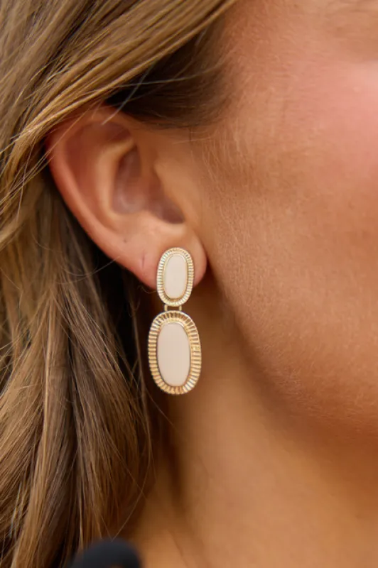 Oval Elegance Drop Earrings made by Pink Lily