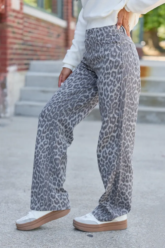Wild About You Leopard Wide Leg Jeans sold by Pink Lily product image thumbnail 5