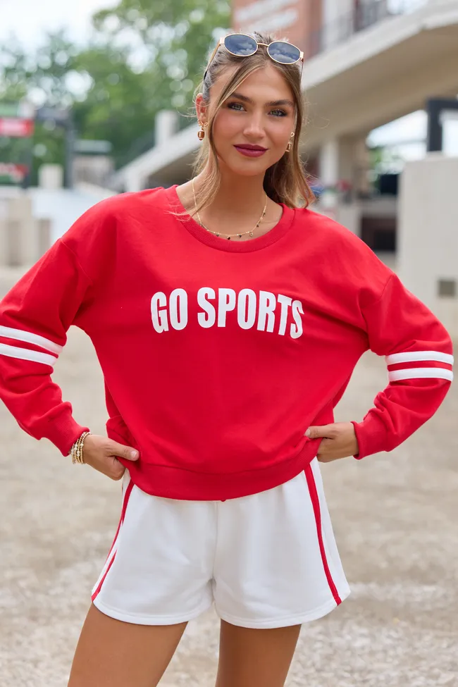 Go Sports Red Sweatshirt sold by Pink Lily product image thumbnail 3
