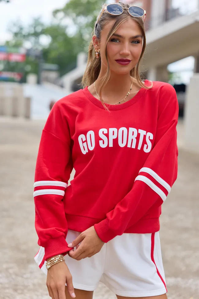Go Sports Red Sweatshirt sold by Pink Lily