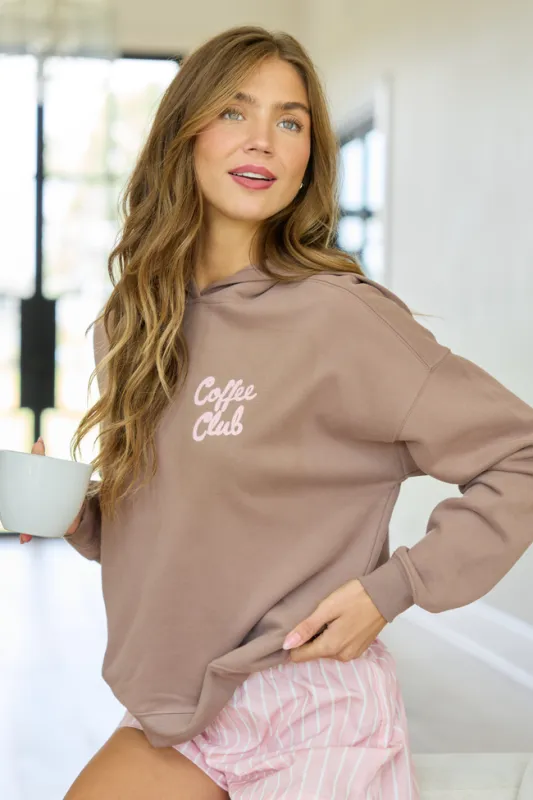 Coffee Club Mocha Graphic Hoodie made by Pink Lily