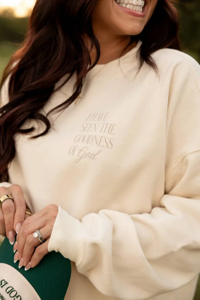 I Have Seen The Goodness of God Cream Graphic Sweatshirt Heather Demers X Pink Lily sold by Pink Lily product image thumbnail 3