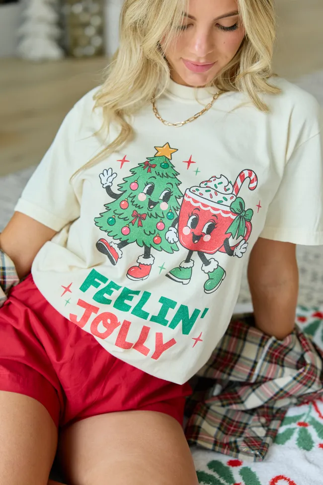 Feelin' Jolly Ivory Comfort Colors Graphic Tee sold by Pink Lily product image thumbnail 2