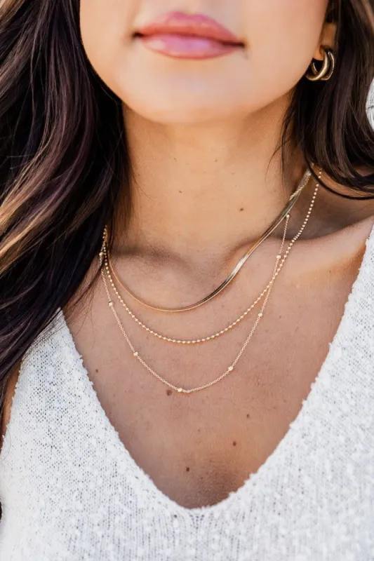 Find A Way Gold Layered Chain Necklace sold by Pink Lily