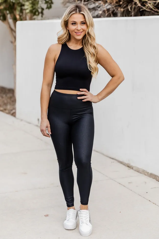Just The Beginning Black Faux Leather Leggings FINAL SALE sold by Pink Lily product image thumbnail 2