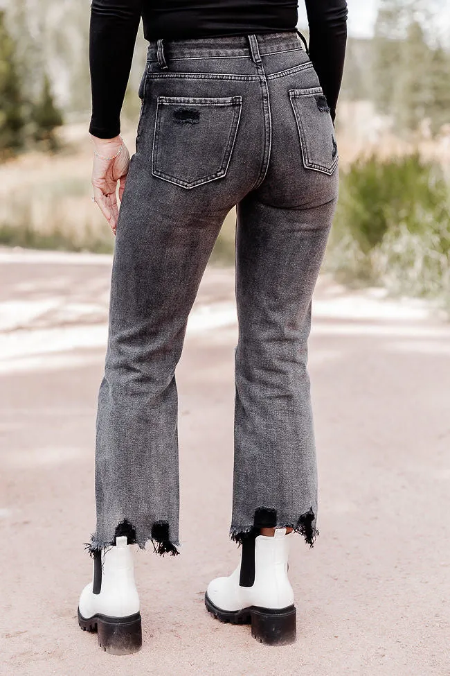 Piney River Black Distressed Straight Leg Jeans sold by Pink Lily product image thumbnail 4