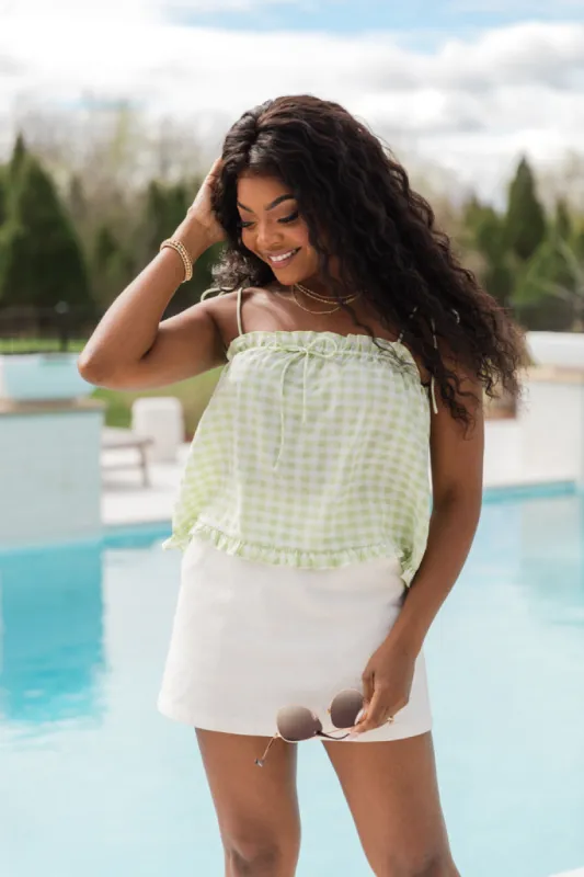 Feels Like Summer Green Gingham Tank FINAL SALE sold by Pink Lily