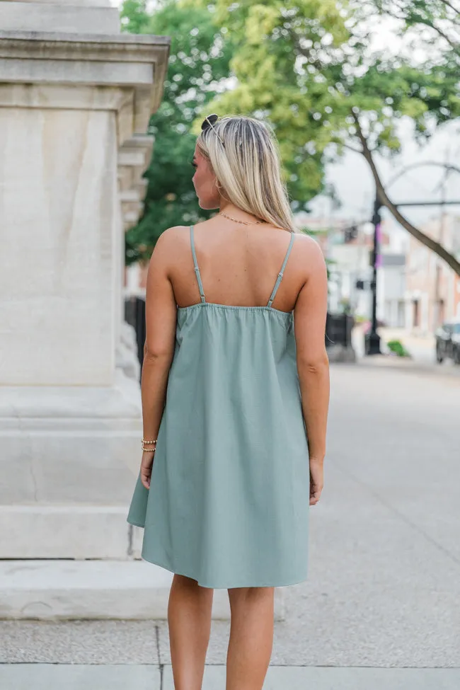 After All This Time Olive Solid Mini Dress FINAL SALE sold by Pink Lily product image thumbnail 5