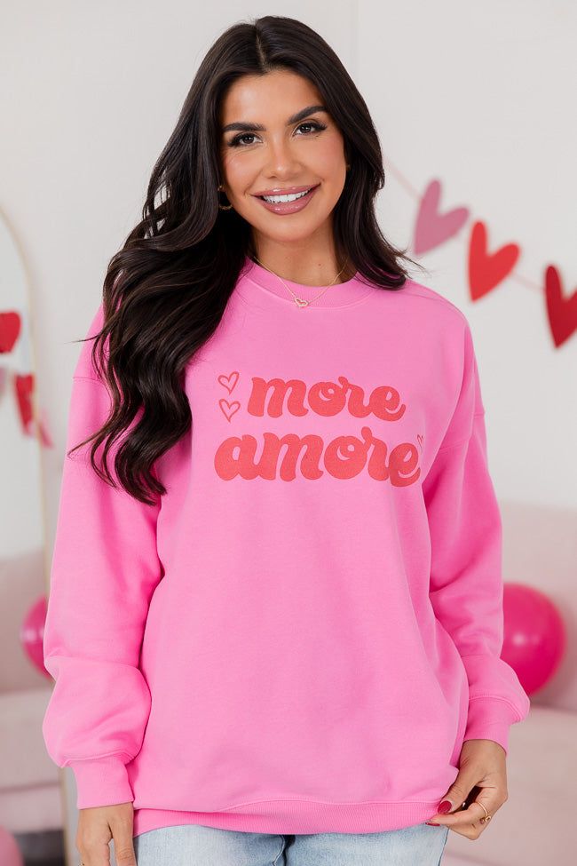 More Amore Pink Oversized Graphic Sweatshirt sold by Pink Lily product image thumbnail 5