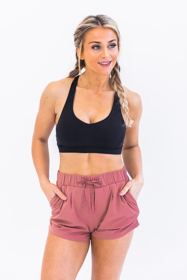 Run Out Of Time Black V-neck Sports Bra FINAL SALE sold by Pink Lily