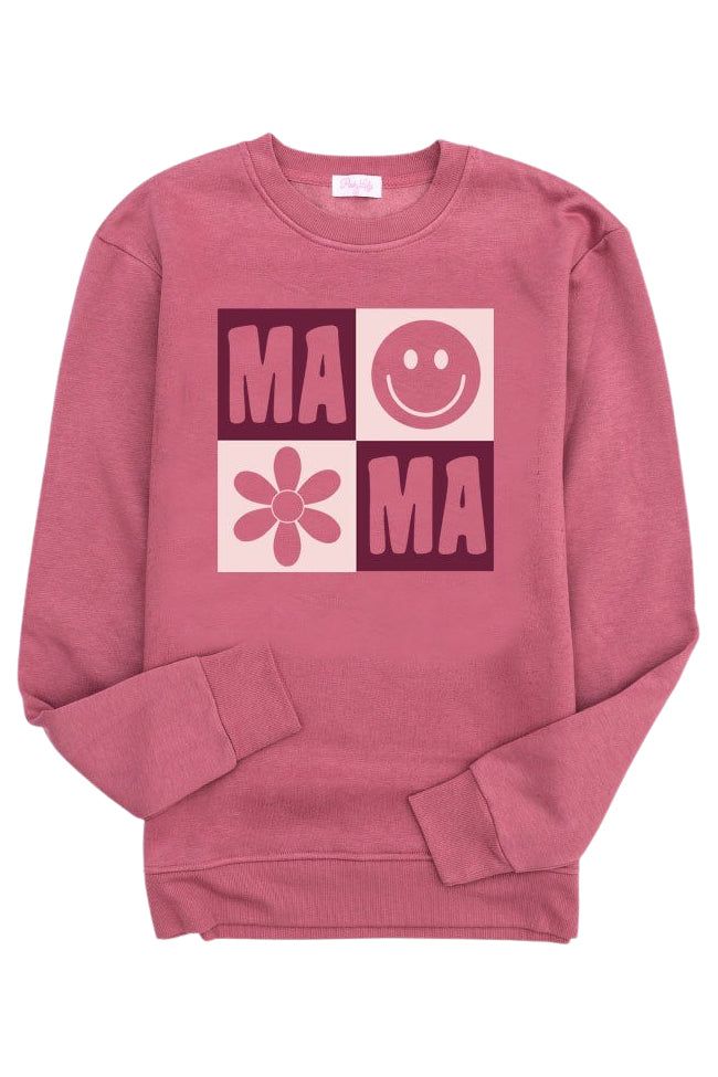 Mama Retro Deep Mauve Graphic Sweatshirt FINAL SALE FINAL SALE sold by Pink Lily product image thumbnail 4
