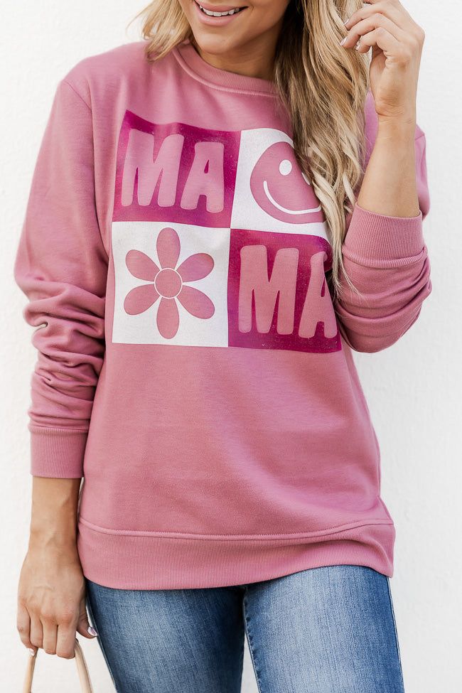 Mama Retro Deep Mauve Graphic Sweatshirt FINAL SALE FINAL SALE sold by Pink Lily product image thumbnail 3