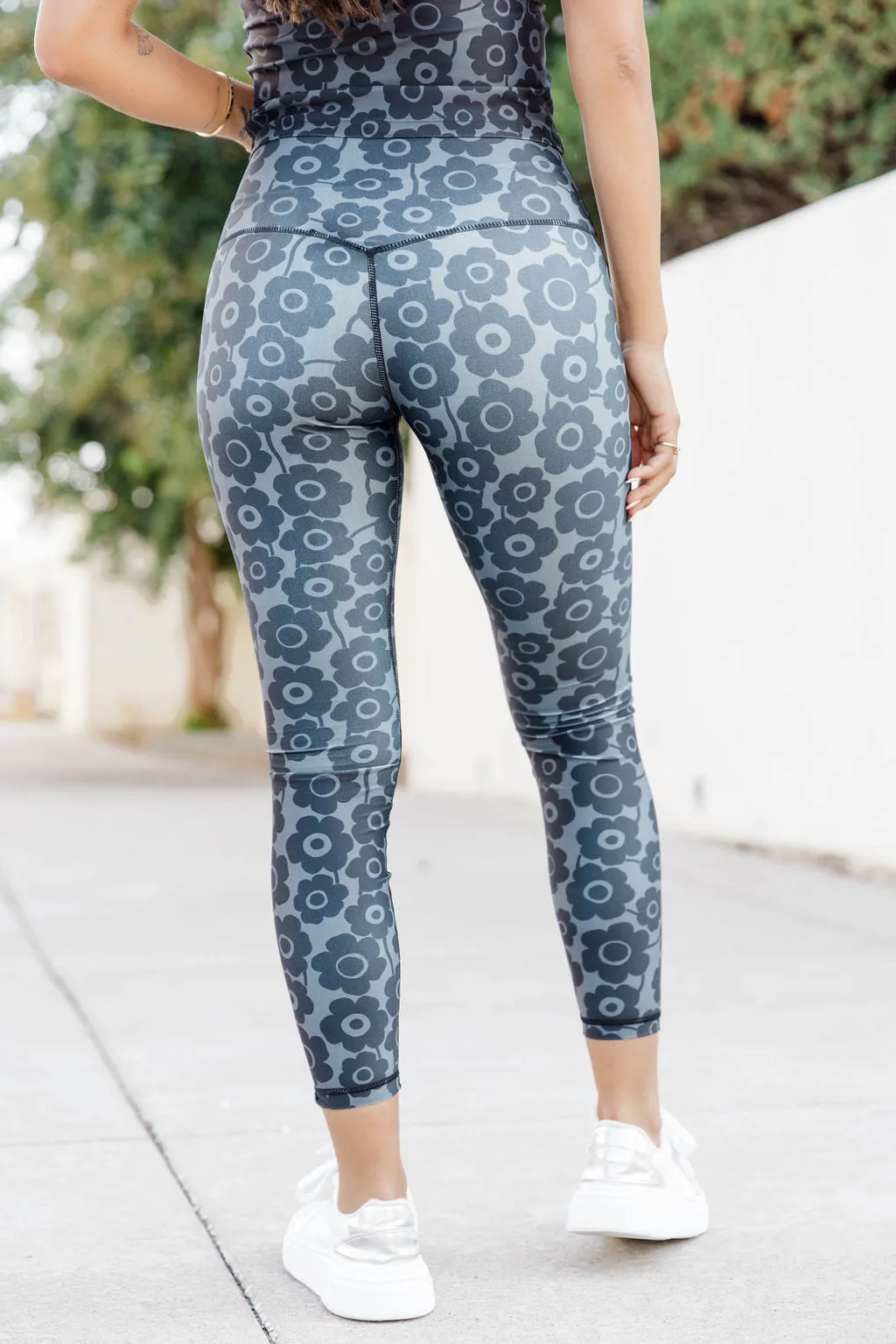 Raise The Standard Black And Grey Floral Active Leggings FINAL SALE sold by Pink Lily product image thumbnail 4