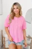 Top Pick Pink Henley Tee sold by Pink Lily
