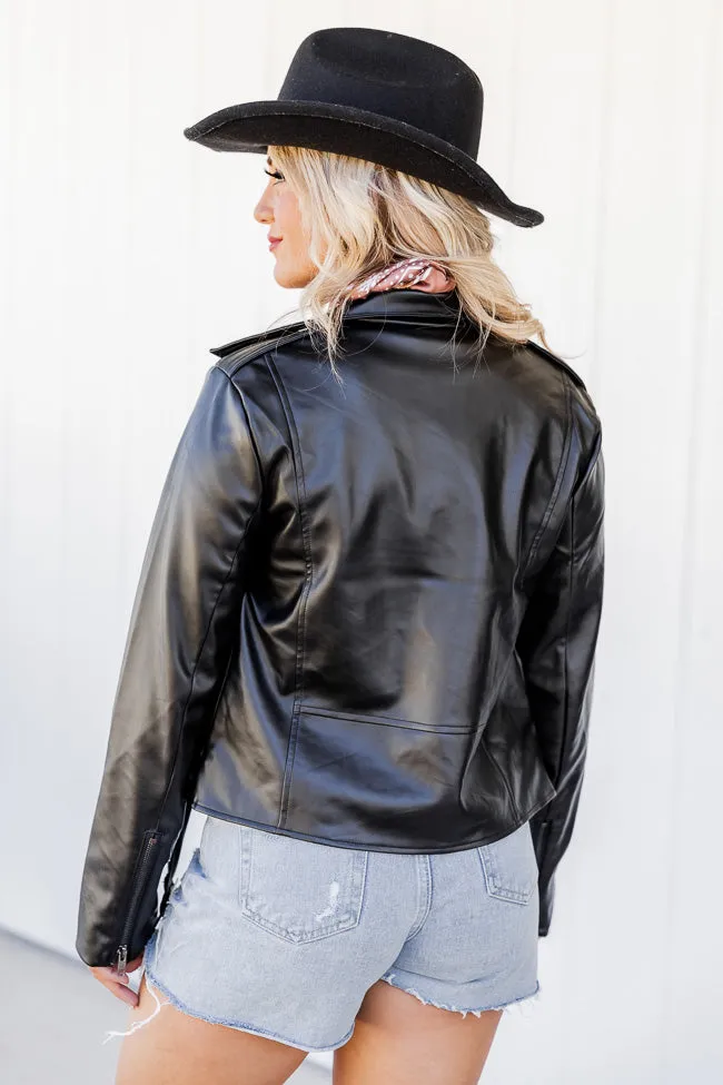 Meet Me There Black Faux Leather Moto Jacket FINAL SALE sold by Pink Lily product image thumbnail 4