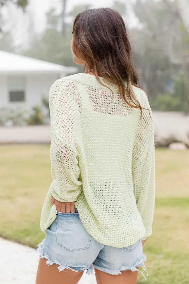 With The Girls Sage Open Knit Button Front Cardigan SALE sold by Pink Lily product image thumbnail 5