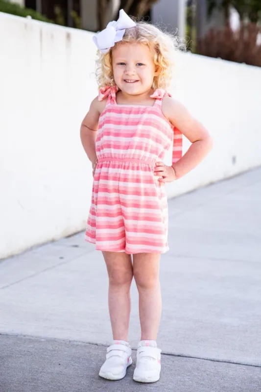 Born To See The World Girls Pink Striped Romper FINAL SALE sold by Pink Lily