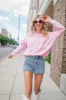Texas Block Light Pink Oversized Graphic Sweatshirt sold by Pink Lily