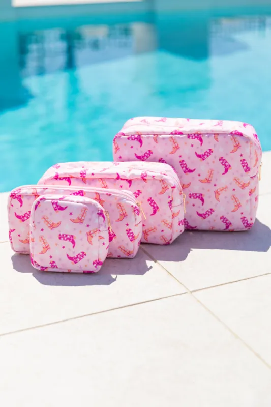 Giddy up Girly 4 Piece Cosmetic Bags Set DOORBUSTER sold by Pink Lily