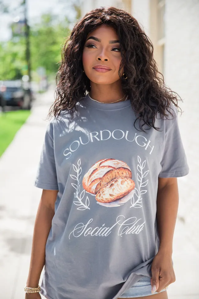 Sourdough Social Club Grey Oversized Graphic Tee sold by Pink Lily product image thumbnail 5