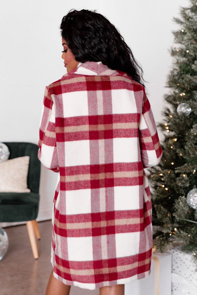 Get On Board Red Plaid Coat FINAL SALE sold by Pink Lily product image thumbnail 5