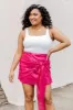 Big Reputation Hot Pink Sequin Side Tie Mini Skirt FINAL SALE sold by Pink Lily
