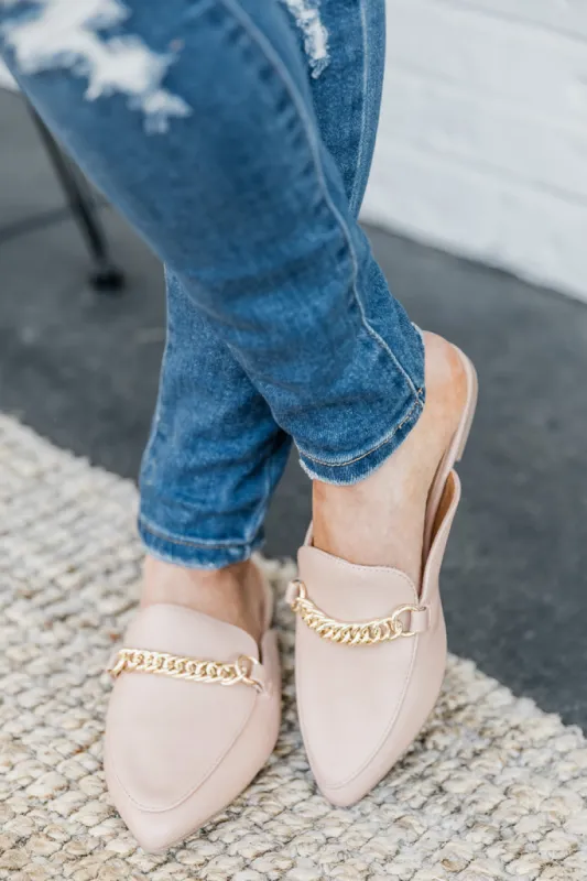 Millie Beige Leather Mules FINAL SALE sold by Pink Lily