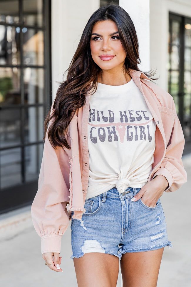 Wild West Cowgirl Ivory Oversized Graphic Tee sold by Pink Lily product image thumbnail 4