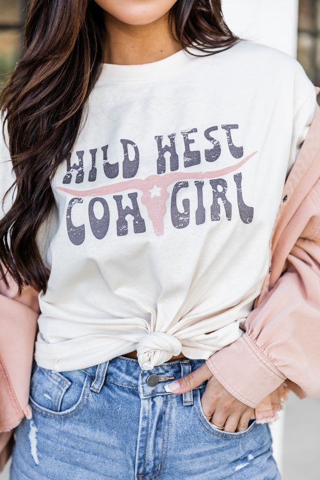 Wild West Cowgirl Ivory Oversized Graphic Tee sold by Pink Lily product image thumbnail 3