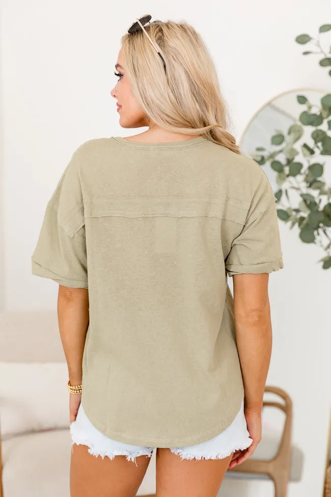 Top Pick Sage Henley Tee sold by Pink Lily product image thumbnail 5