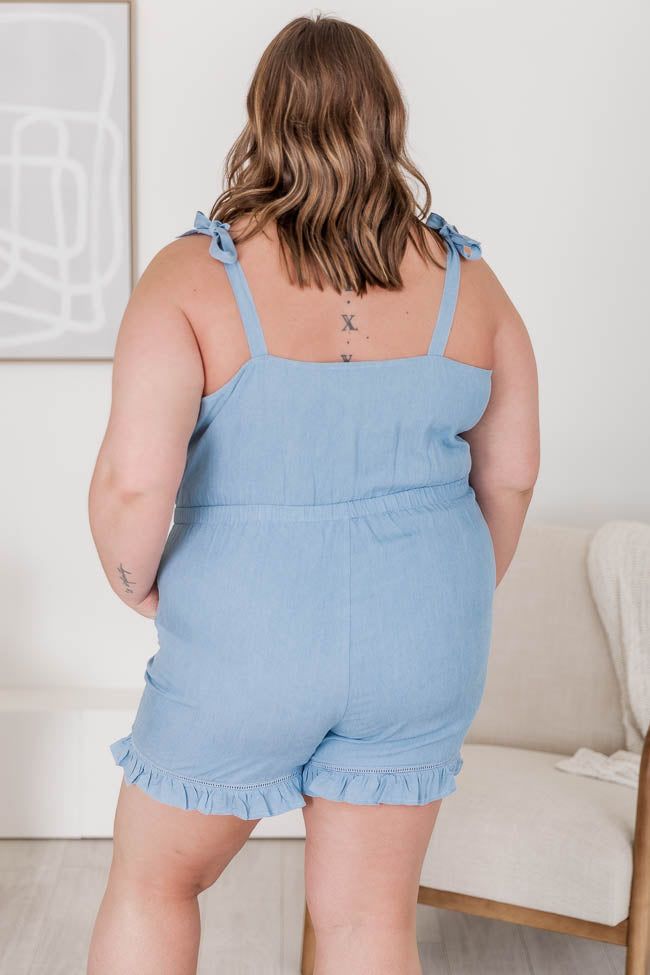 Everyday Possibility Blue Chambray Tie Sleeve Romper FINAL SALE sold by Pink Lily product image thumbnail 20