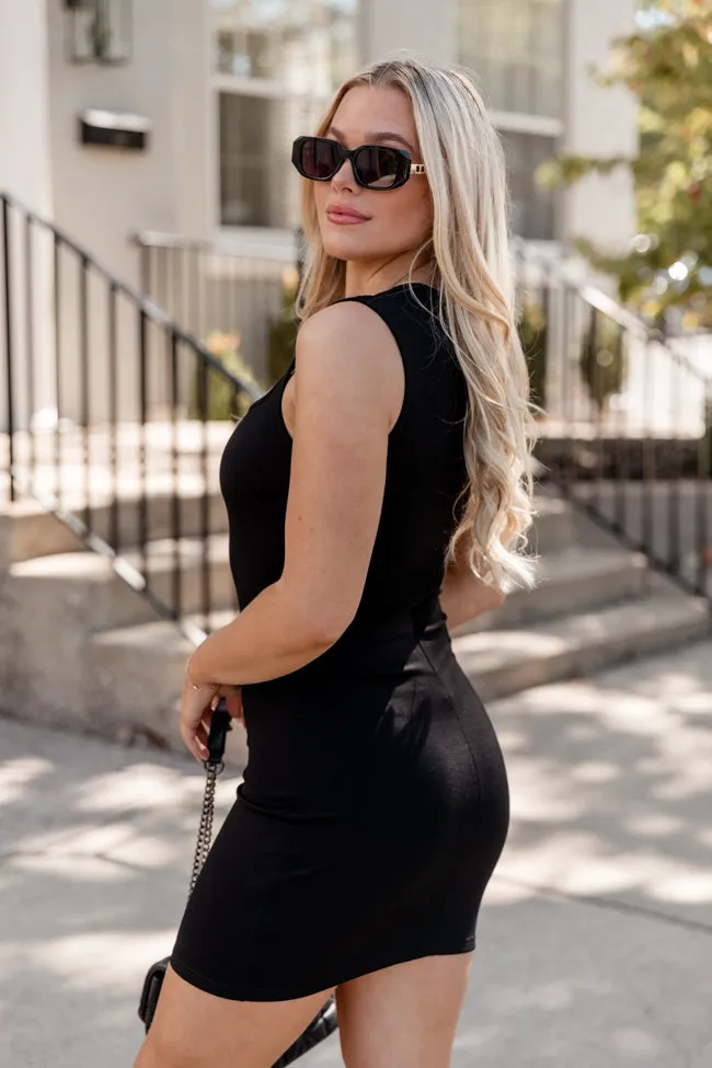 I'm Pretty Sure Black Square Neck Mini Dress FINAL SALE sold by Pink Lily product image thumbnail 4