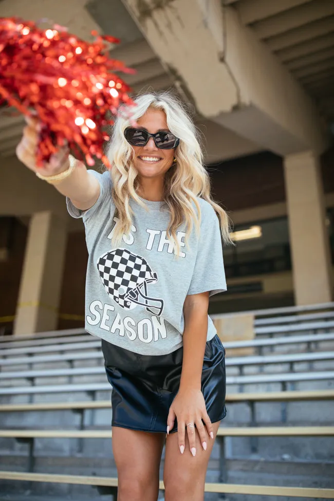 Tis The Season Light Grey Oversized Graphic Tee sold by Pink Lily