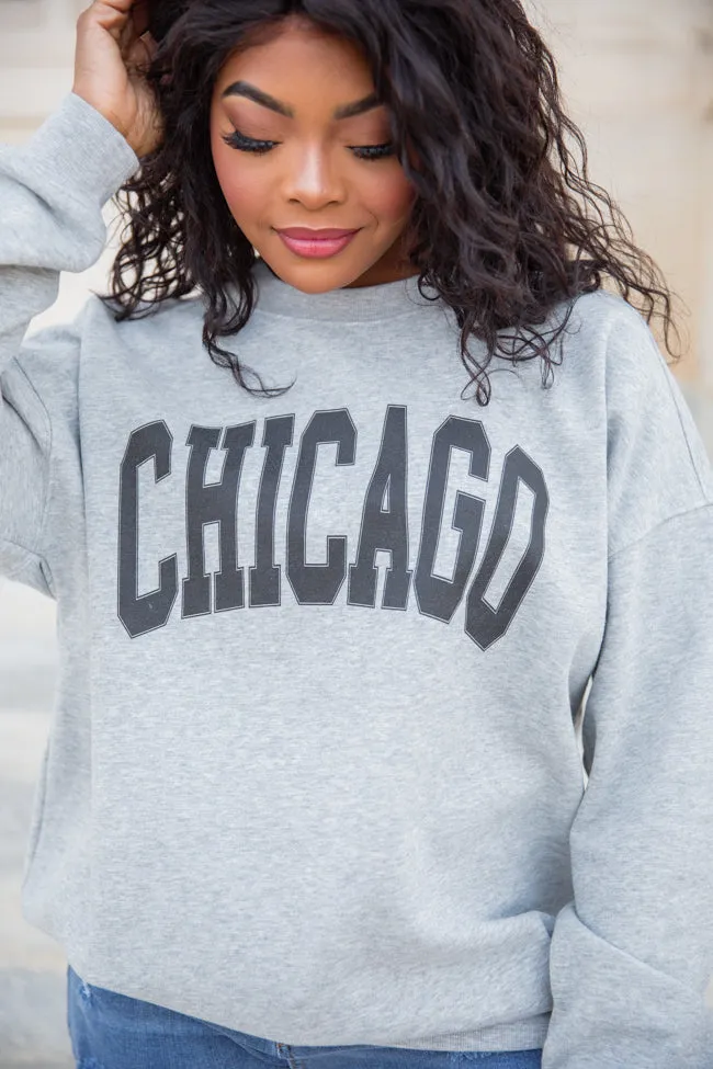 Chicago Light Grey Graphic Sweatshirt sold by Pink Lily product image thumbnail 3