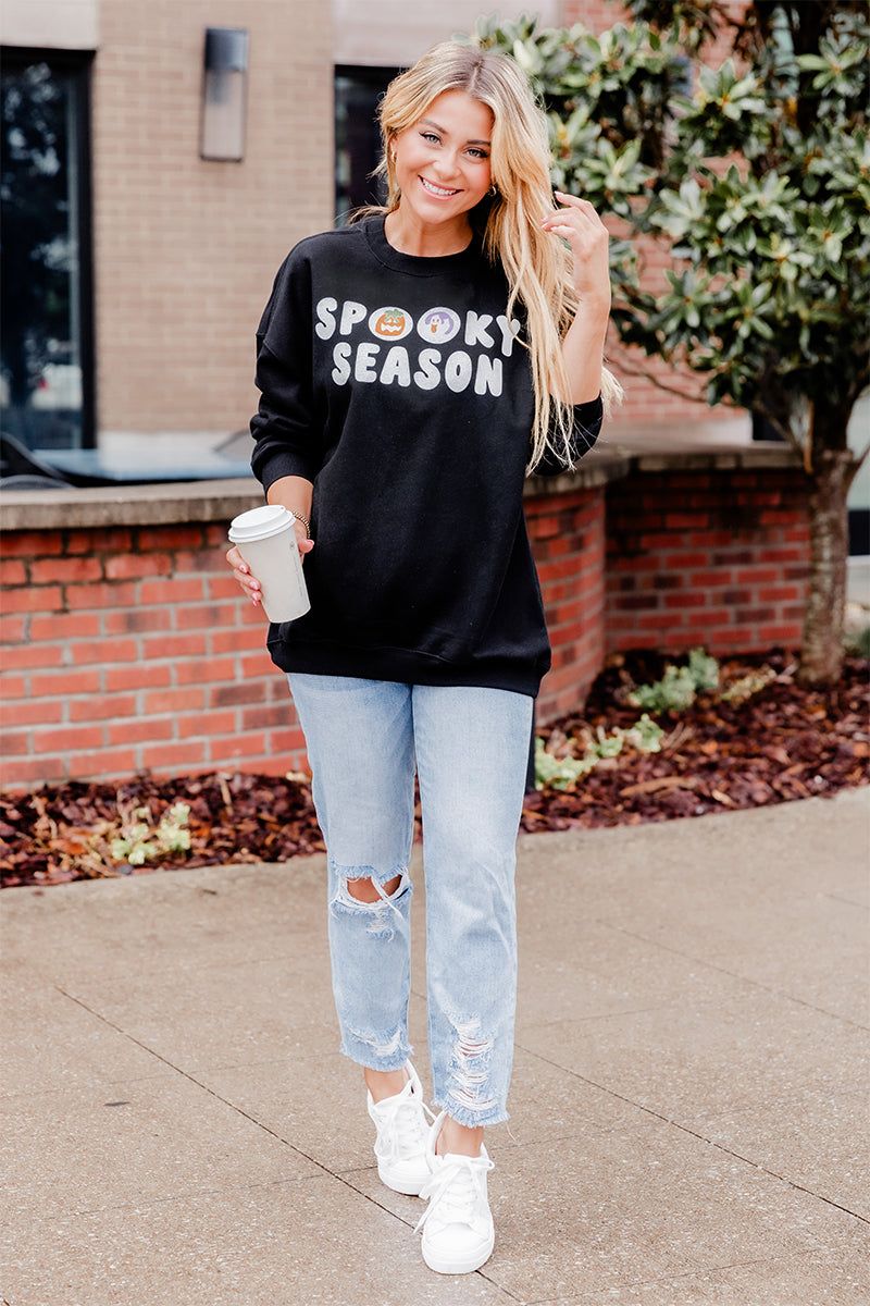 Spooky Season Cookies Black Oversized Graphic Sweatshirt - Macy Blackwell x Pink Lily sold by Pink Lily product image thumbnail 4