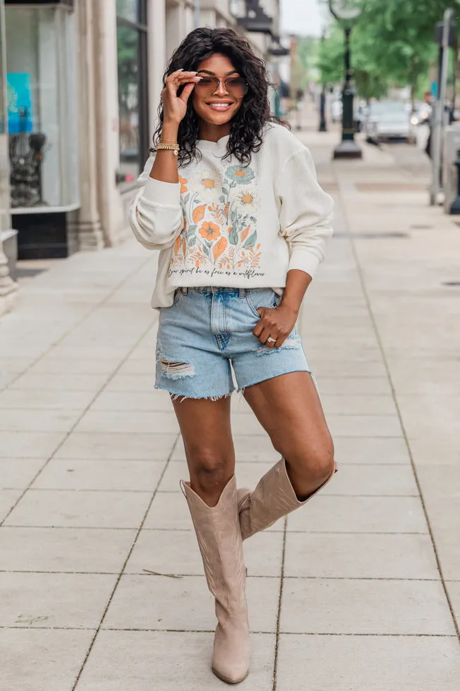 Wildflower Ivory Corded Graphic Sweatshirt sold by Pink Lily product image thumbnail 2