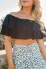 Swaying In A Breeze Black Linen Blouse FINAL SALE sold by Pink Lily