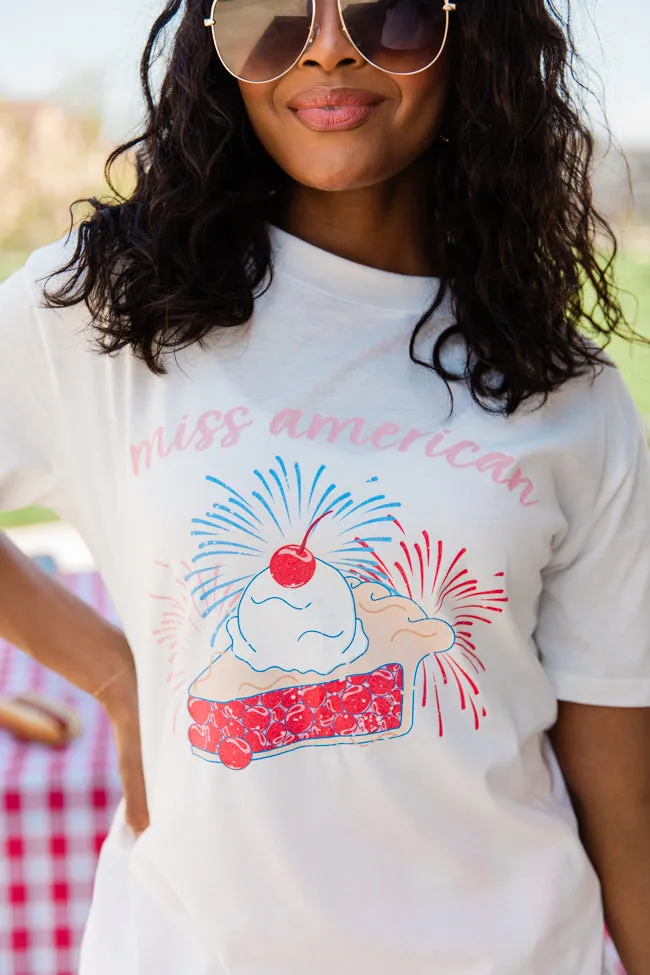 Miss American Pie White Oversized Graphic Tee sold by Pink Lily product image thumbnail 3