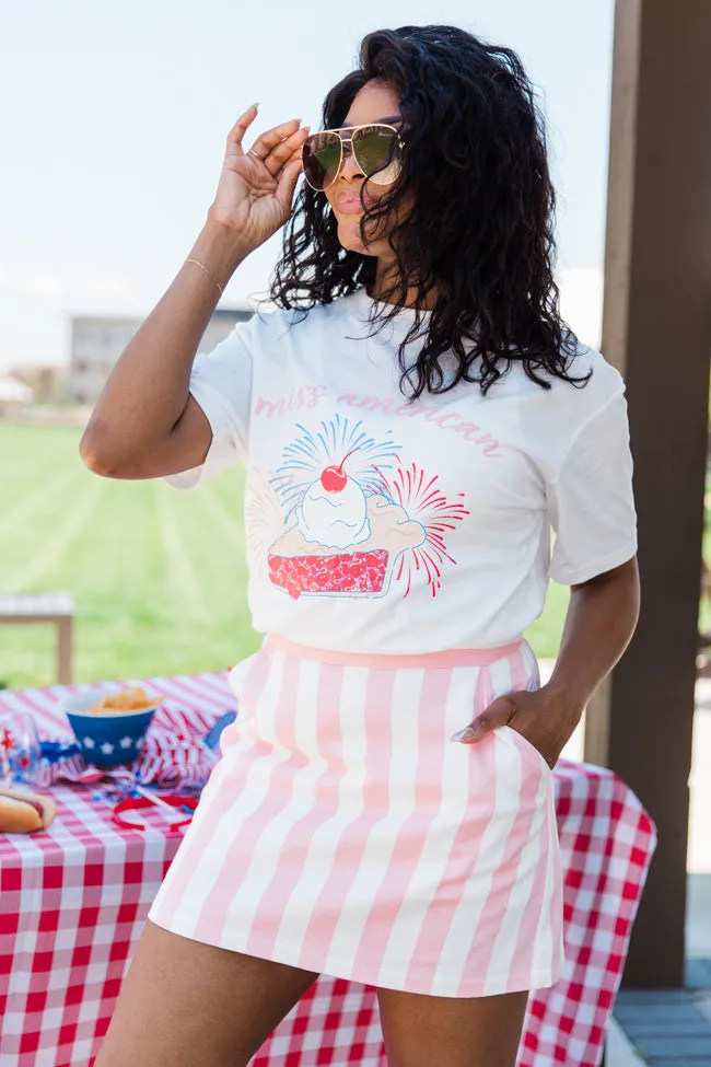 Miss American Pie White Oversized Graphic Tee sold by Pink Lily product image thumbnail 5