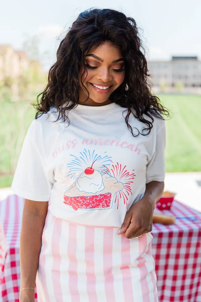 Miss American Pie White Oversized Graphic Tee sold by Pink Lily