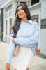 That's The Spirit Blue Cable Distressed Oversized Sweater SALE sold by Pink Lily