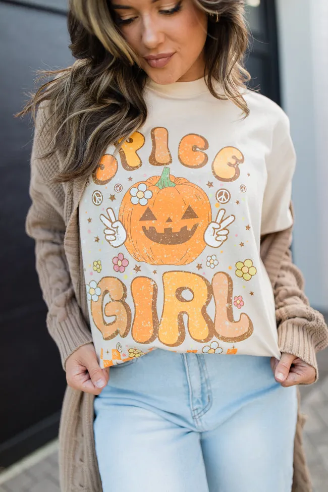 Spice Girl Retro Ivory Oversized Graphic Tee sold by Pink Lily