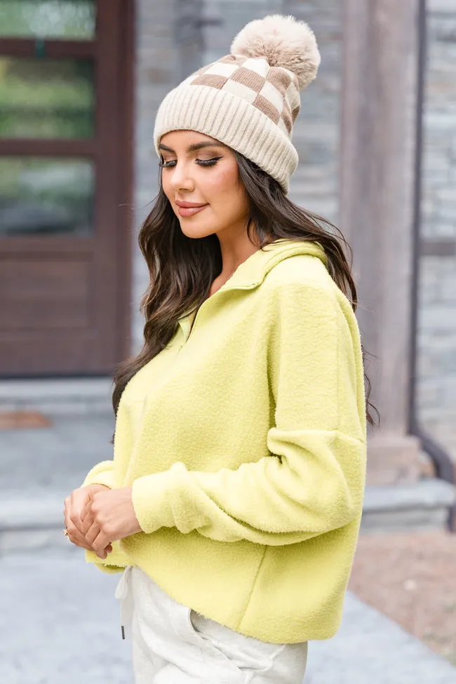 Never Be The Same Lime Fleece Quarter Zip Pullover FINAL SALE sold by Pink Lily product image thumbnail 3